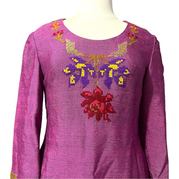 Vintage Levantis Nikis 3- Athens 1960s Embroidered Maxi Dress Rare - Picture 10 of 15